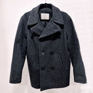 Old Navy Mens Pea Coat Charcoal Gray